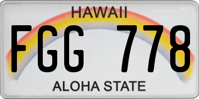 HI license plate FGG778