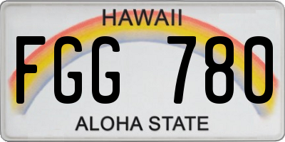 HI license plate FGG780