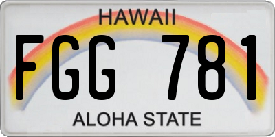 HI license plate FGG781