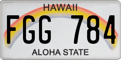 HI license plate FGG784