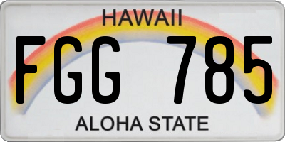 HI license plate FGG785