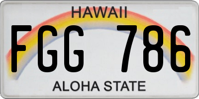 HI license plate FGG786