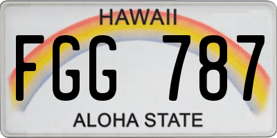HI license plate FGG787