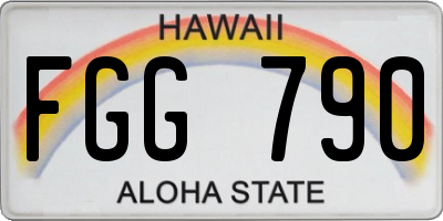 HI license plate FGG790