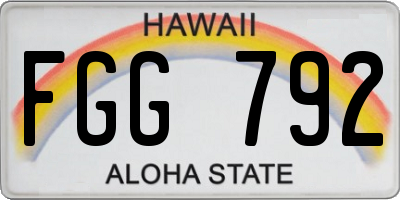 HI license plate FGG792