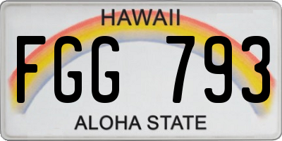 HI license plate FGG793