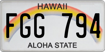 HI license plate FGG794