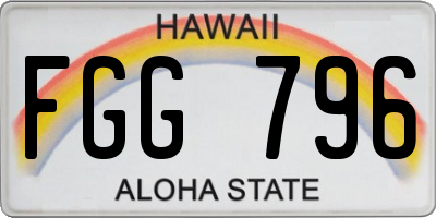 HI license plate FGG796