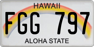 HI license plate FGG797