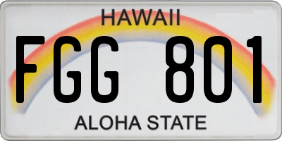 HI license plate FGG801