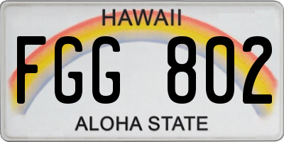HI license plate FGG802