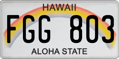 HI license plate FGG803