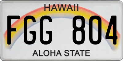 HI license plate FGG804