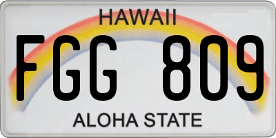 HI license plate FGG809