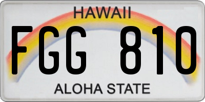 HI license plate FGG810