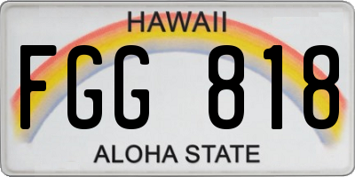 HI license plate FGG818