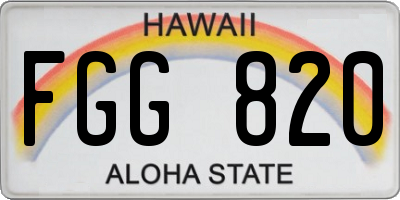 HI license plate FGG820