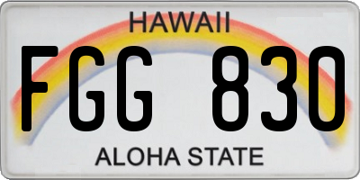 HI license plate FGG830