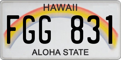 HI license plate FGG831
