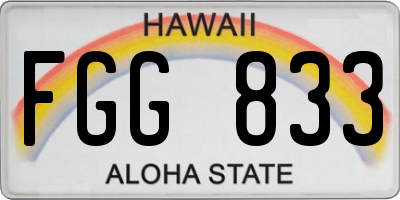 HI license plate FGG833