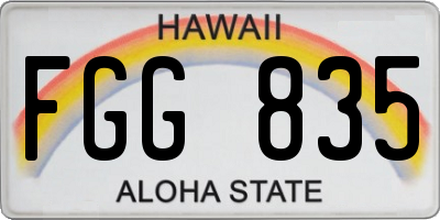 HI license plate FGG835
