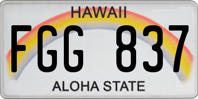 HI license plate FGG837