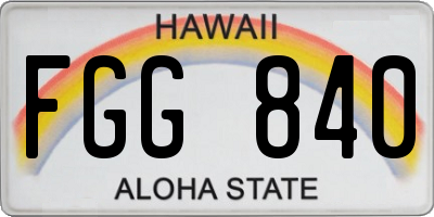 HI license plate FGG840