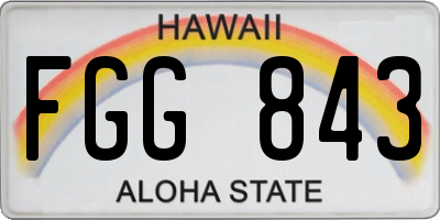 HI license plate FGG843