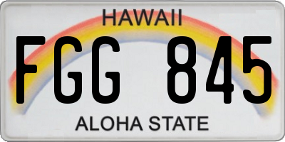 HI license plate FGG845
