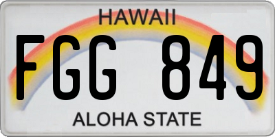 HI license plate FGG849