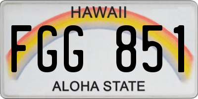 HI license plate FGG851