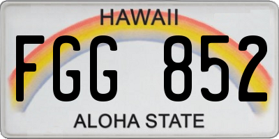 HI license plate FGG852