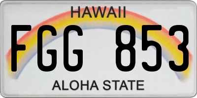 HI license plate FGG853