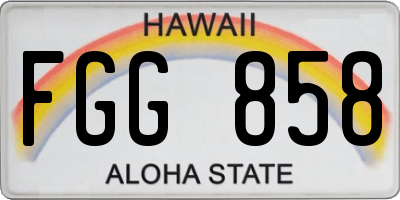 HI license plate FGG858