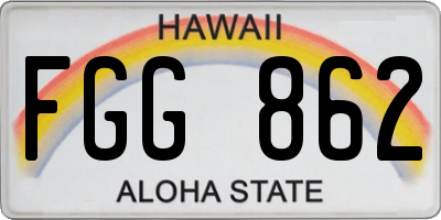 HI license plate FGG862