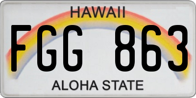 HI license plate FGG863