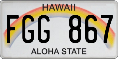 HI license plate FGG867