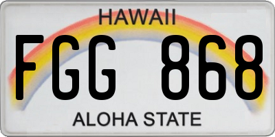 HI license plate FGG868