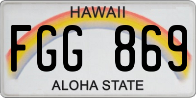 HI license plate FGG869