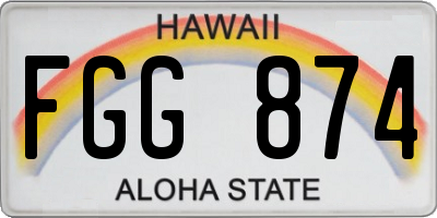 HI license plate FGG874