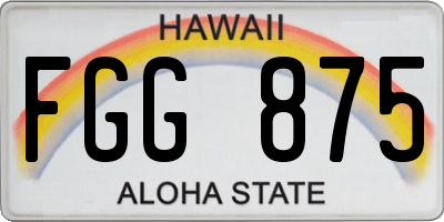 HI license plate FGG875