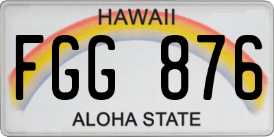 HI license plate FGG876