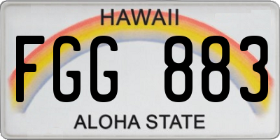 HI license plate FGG883