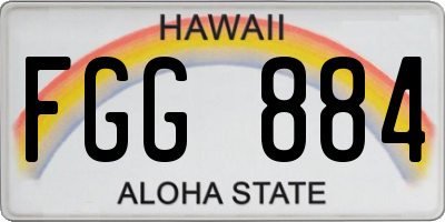 HI license plate FGG884