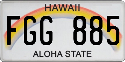 HI license plate FGG885