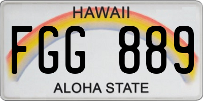 HI license plate FGG889