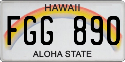 HI license plate FGG890