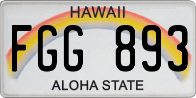 HI license plate FGG893