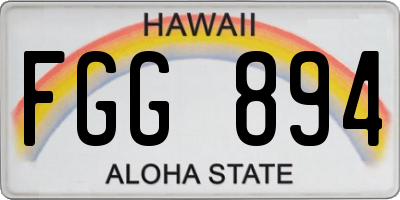 HI license plate FGG894