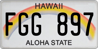 HI license plate FGG897